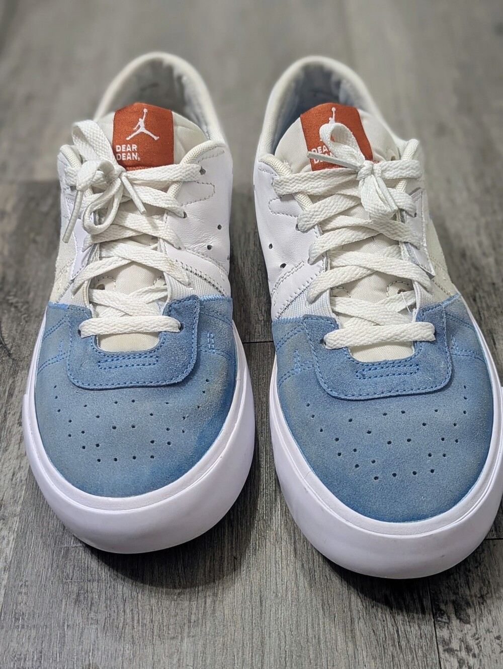 Jordan x Dear Dean Men’s Low-Top Sneakers in White & Blue Size 8